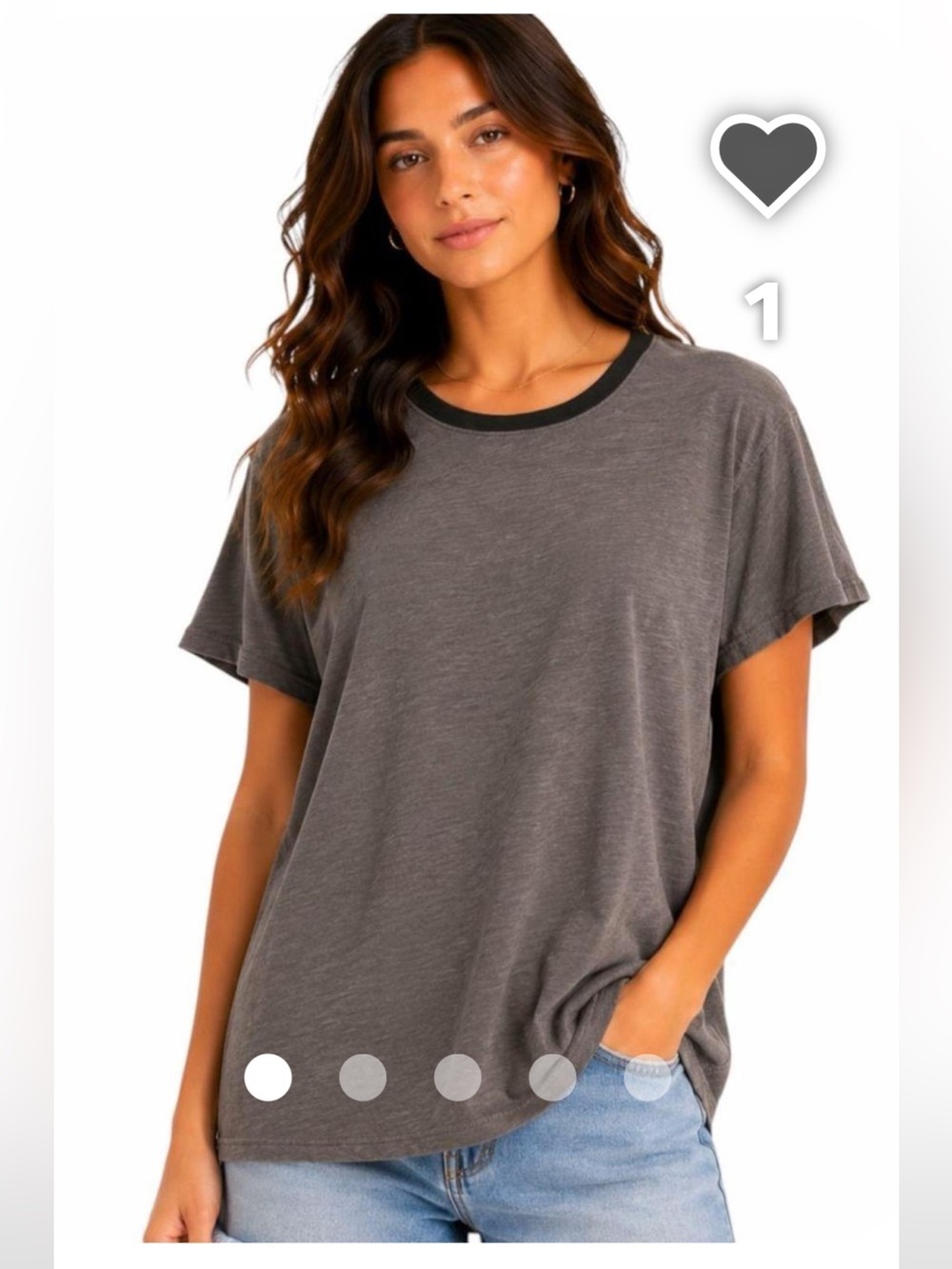 Free People Gray Tee